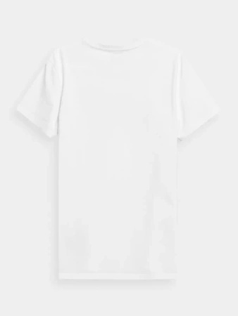 4F Koszulka męska 100% bawełna 4FWSS24TTSHM1155-10S Biały