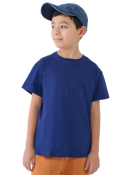 T-shirt chłopięcy oversize z nadrukiem 4F 4FJWSS25TTSHM2325-36S