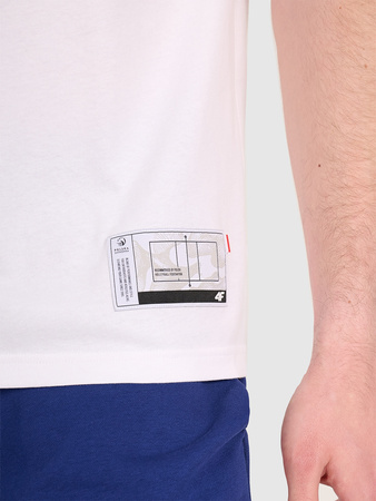 T-shirt regular z nadrukiem siatkarskim męski 4F 4FRAW25TTSHM3235-10S