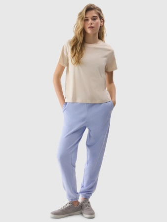 T-shirt gładki z bawełną organiczną damski 4F