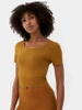 T-shirt crop top do jogi szybkoschnący damski 4F