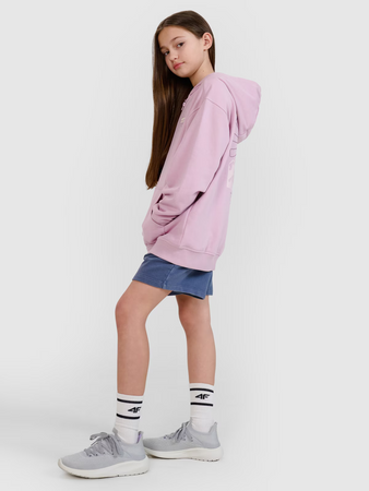 Bluza dresowa rozpinana z kapturem dziewczęca 4F 4FJWSS25TSWSF1482-52S