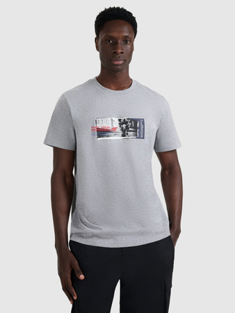 T-shirt regular z nadrukiem męski 4F 4FRAW25TTSHM3364-27M