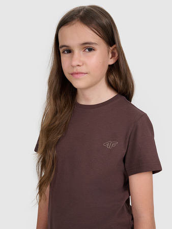 T-shirt regular gładki (ZESTAW 2 szt.) dziecięcy 4F 4FJRAW25TTSHU3157-90S