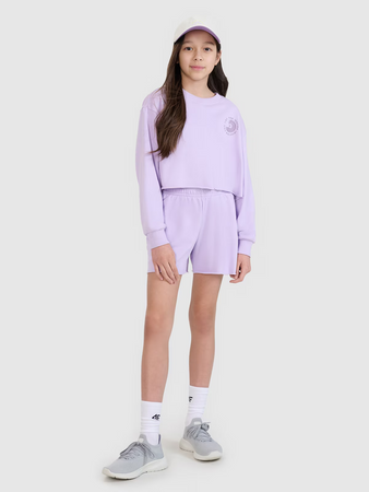 Bluza dresowa nierozpinana bez kaptura dziewczęca 4F 4FJWSS25TSWSF1504-52S