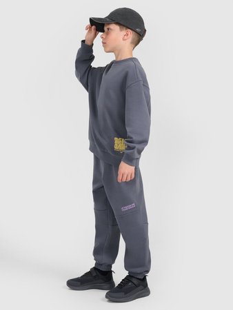 Bluza dresowa oversize nierozpinana bez kaptura chłopięca 4F 4FJRAW25TSWSM2448-22S