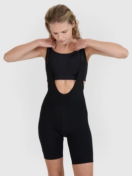 Legginsy krótkie rowerowe z żelową wkładką i szelkami damskie 4F 4FWSS25TFSTF039-20S