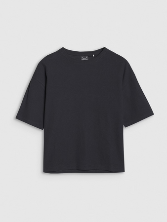 T-shirt regular z waflowej dzianiny damski 4F 4FRSS25TTSHF2651-20S