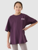T-shirt dziewczęcy oversize z nadrukiem 4F 4FJRSS25TTSHF2586-50S