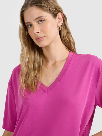 T-shirt oversize z modalem damski 4F 4FRAW25TTSHF3283-54S