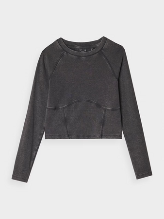 Longsleeve cropped gładki damski 4F 4FRAW24TLONF503-20S