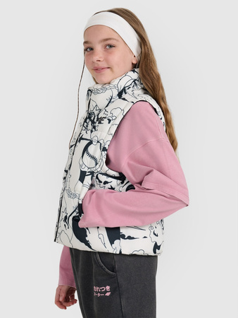 Bezrękawnik puchowy z wypełnieniem syntetycznym dziewczęcy 4F 4FJRAW25TVJAF320-11A