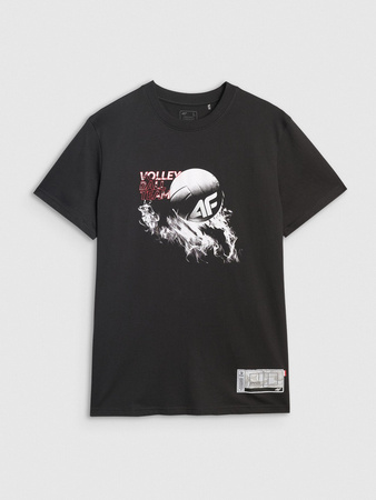 T-shirt regular z nadrukiem siatkarskim męski 4F 4FRAW25TTSHM3235-20S