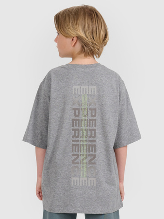 T-shirt oversize z nadrukiem chłopięcy 4F 4FJRAW25TTSHM3166-25M