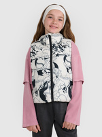 Bezrękawnik puchowy z wypełnieniem syntetycznym dziewczęcy 4F 4FJRAW25TVJAF320-11A