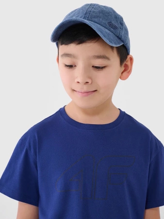 T-shirt chłopięcy oversize z nadrukiem 4F 4FJWSS25TTSHM2325-36S