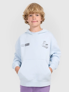 Bluza dresowa nierozpinana z kapturem chłopięca 4F 4FJRAW25TSWSM2447-34S
