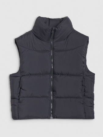 Bezrękawnik puchowy cropped z wypełnieniem syntetycznym damski 4F 4FWSS25TVJAF182-20S