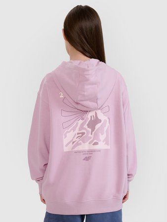 Bluza dresowa rozpinana z kapturem dziewczęca 4F 4FJWSS25TSWSF1482-52S