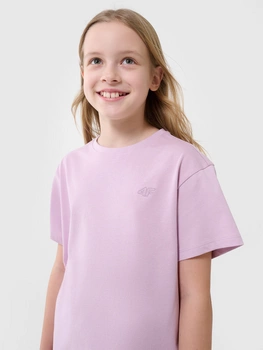 T-shirt oversize gładki dziewczęcy 4F 4FJWSS25TTSHF2326-56S