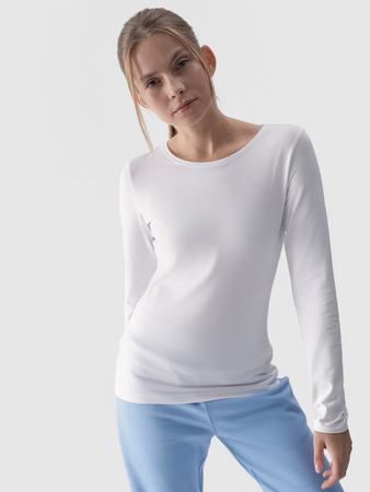 Longsleeve slim gładki damski 4F 4FWMM00TLONF376-10S