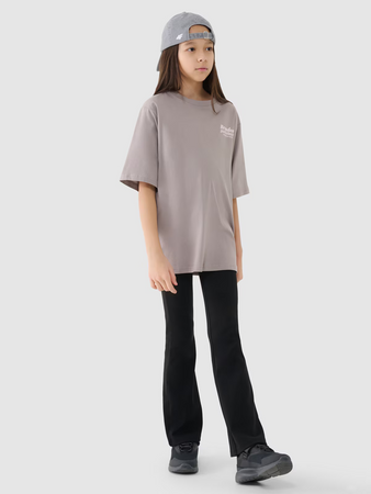 T-shirt dziewczęcy oversize z nadrukiem 4F 4FJRSS25TTSHF2586-83S