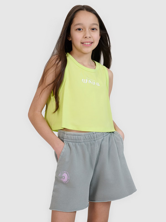 Crop top oversize z nadrukiem dziewczęcy 4F 4FJWSS25TSLEF112-45S