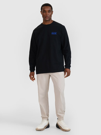 Longsleeve oversize z nadrukiem męski 4F 4FWSS25TLONM390-20S