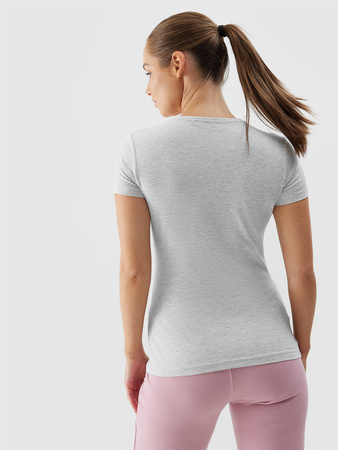 T-shirt elastyczny slim gładki damski 4F