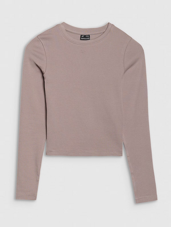 Longsleeve slim gładki dziewczęcy 4F 4FJRSS25TLONF505-83S