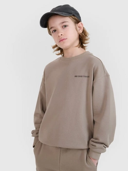 Chłopięca bluza dresowa bez kaptura nierozpinana 4F 4FJWSS25TSWSM1713-83S