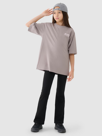 T-shirt dziewczęcy oversize z nadrukiem 4F 4FJRSS25TTSHF2586-83S