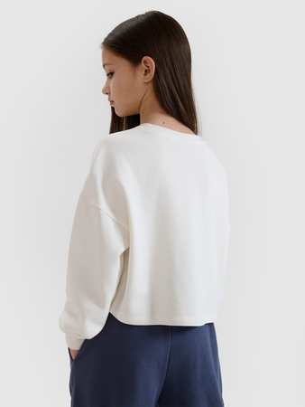 Bluza dresowa nierozpinana bez kaptura dziewczęca 4F 4FJWSS25TSWSF1483-11S