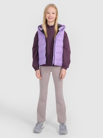 Bezrękawnik dziewczęcy puchowy z wypełnieniem syntetycznym 4F 4FJWSS25TVJAF166-51S