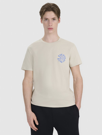 T-shirt regular z nadrukiem męski  4F 4FWSS25TTSHM1980-83S