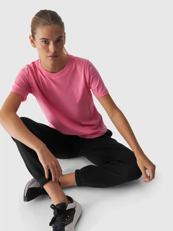 T-shirt regular gładki damski 4FWAW24TTSHF1650-54S