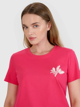 T-shirt regular z nadrukiem damski 4F 4FRSS25TTSHF2693-54S