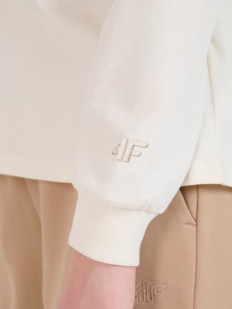 Longsleeve oversize gładki dziewczęcy 4F 4FJWSS25TLONF377-12S