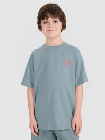 T-shirt oversize z nadrukiem chłopięcy 4F 4FJWSS25TTSHM1914-46S