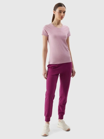 T-shirt elastyczny slim gładki damski 4F