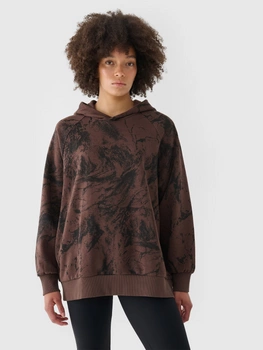 Bluza dresowa oversize nierozpinana z kapturem damska 4F 4FWAW24TSWSF1308-90A
