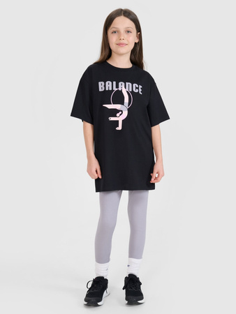 T-shirt oversize z nadrukiem dziewczęcy 4F FJRSS25TTSHF2646-20S