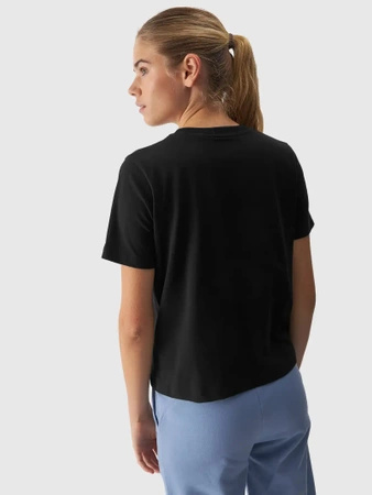 T-shirt regular gładki damski 4FWAW24TTSHF1650-20S