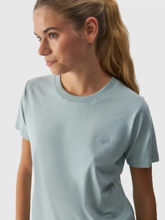 T-shirt regular gładki damski 4FWAW24TTSHF1650-47S
