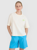 T-shirt regular z nadrukiem damski 4F 4FWSS25TTSHF1967-11S