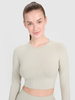 Longsleeve treningowy crop-top z wycięciem na plecach damski 4F 4FRSS25TFLOF486-83S