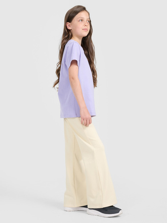 T-shirt regular z nadrukiem dziewczęcy 4F 4FJRAW25TTSHF3199-52S