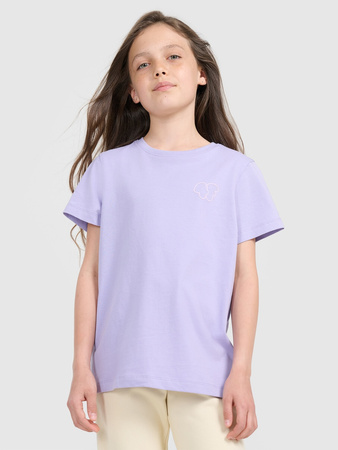 T-shirt regular z nadrukiem dziewczęcy 4F 4FJRAW25TTSHF3199-52S