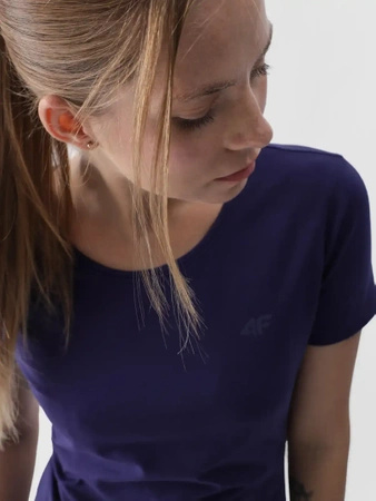 T-shirt slim gładki damski 4F