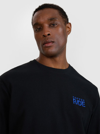 Longsleeve oversize z nadrukiem męski 4F 4FWSS25TLONM390-20S